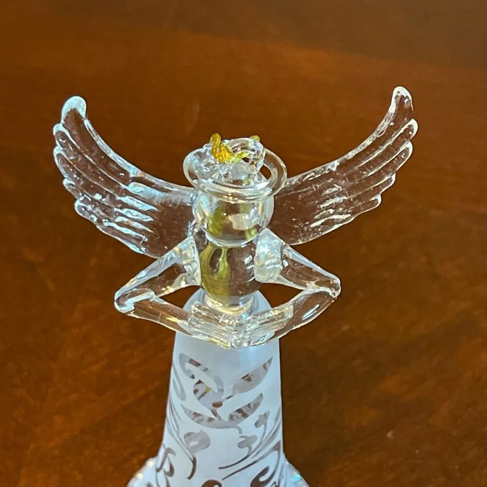 Lenox Glass Angel Ornament Wings & Frosted Joyous Tidings Series  6